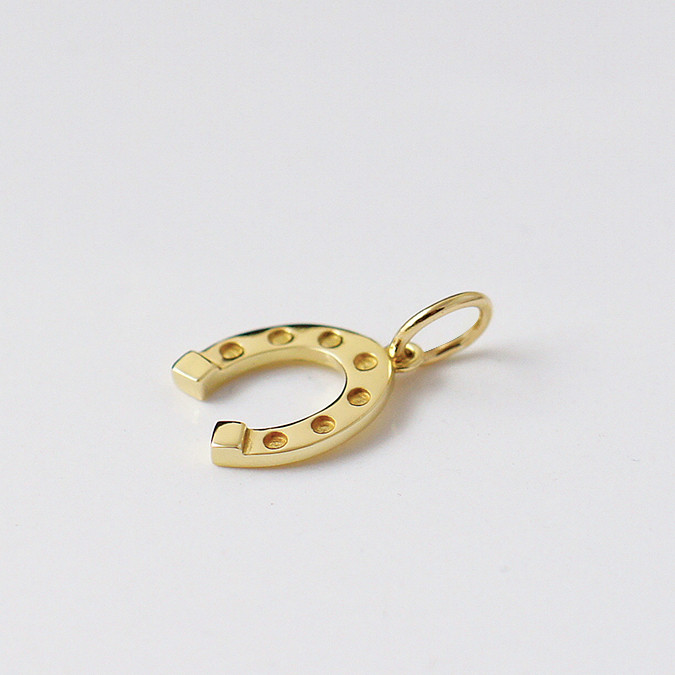 k18ゴールドネックレス ペンダントトップ 馬蹄ホースシューチャーム 18金 お守り華奢 ha-17