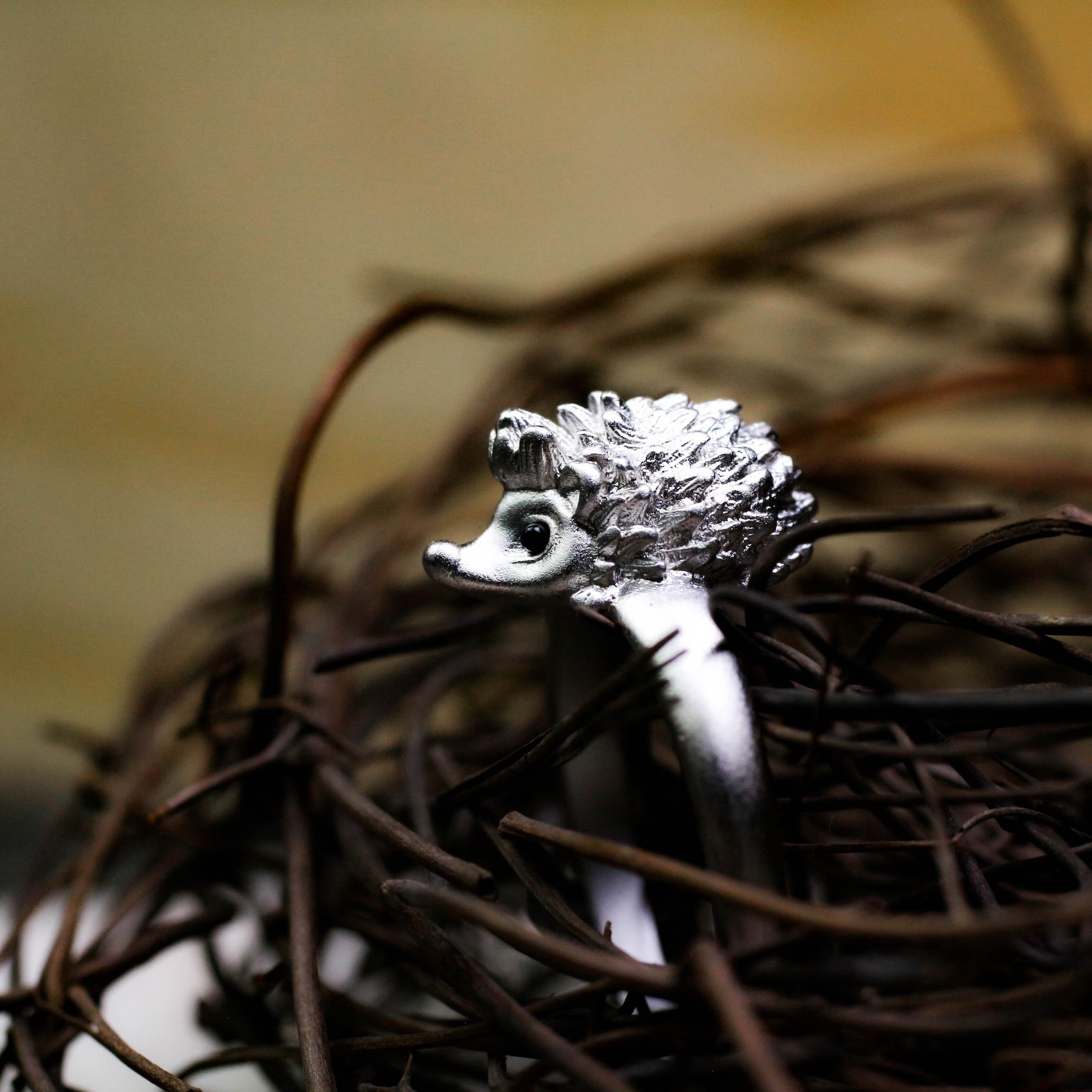 小さなハリネズミ宝石セットシルバーリング、女の子のペットジュエリー、動物愛好家の贈り物 12,900円