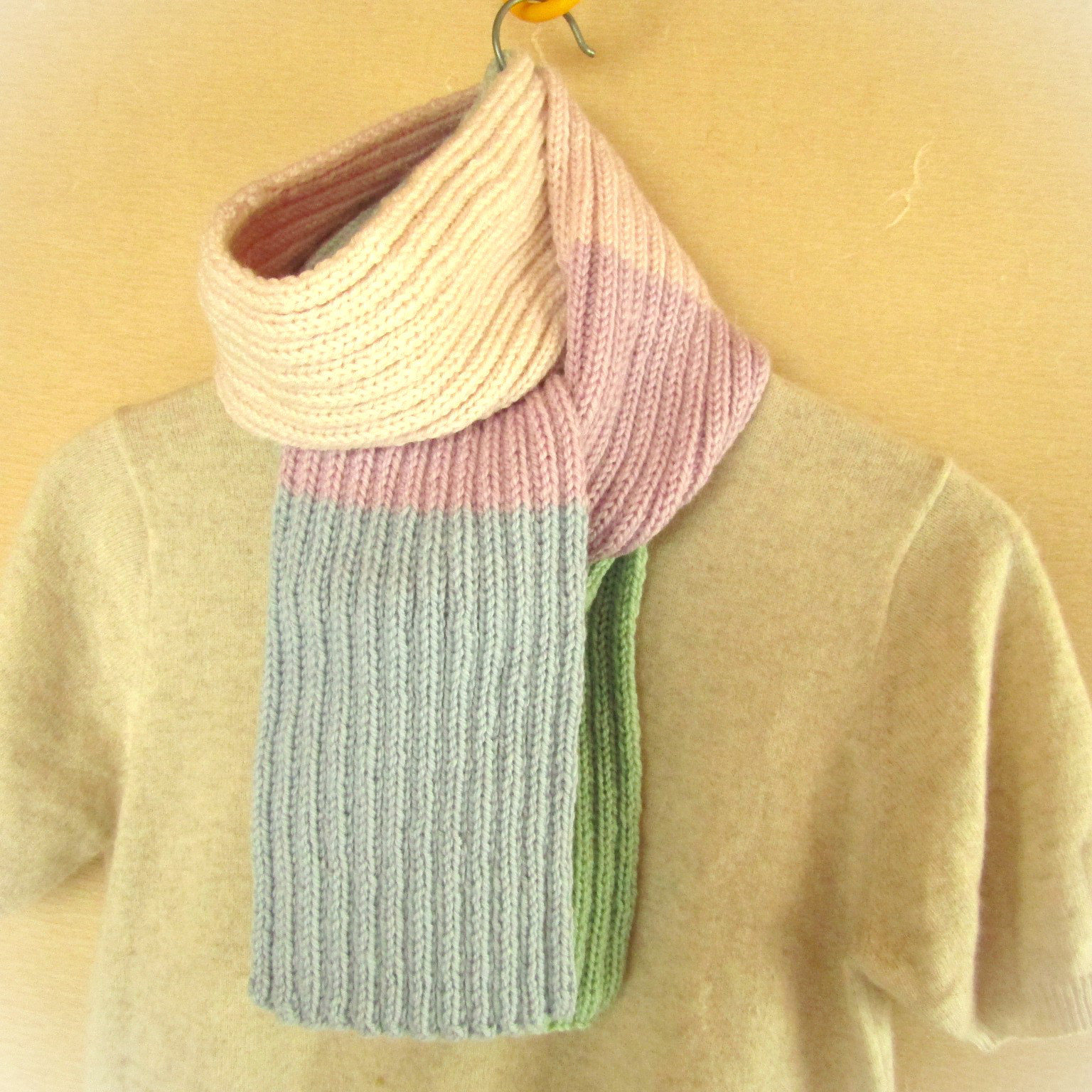 ❁手編み❁６colors muffler part２(pastel)MERINO WOO❁一点もの❁