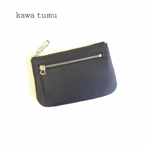 ミニ財布にもなる本革マルチケース(スムースブラック) いろいろ使える