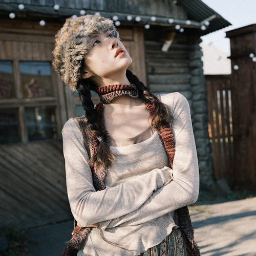 秋冬 ウサギのヘアバンド 毛皮のヘアバンド 外出用暖かいヘア