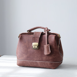 [Kisenha] 高品質真皮手工皮革皮夾、單肩包、全手工縫製、手提、單肩包、2 用包 第2張的照片