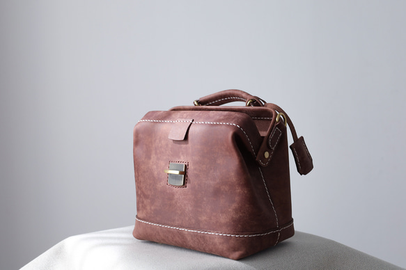 [Kisenha] 高品質真皮手工皮革皮夾、單肩包、全手工縫製、手提、單肩包、2 用包 第12張的照片