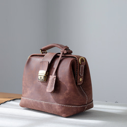 [Kisenha] 高品質真皮手工皮革皮夾、單肩包、全手工縫製、手提、單肩包、2 用包 第6張的照片