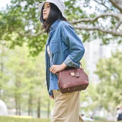 [Kisenha] 高品質真皮手工皮革皮夾、單肩包、全手工縫製、手提、單肩包、2 用包 第4張的照片