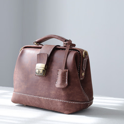 [Kisenha] 高品質真皮手工皮革皮夾、單肩包、全手工縫製、手提、單肩包、2 用包 第3張的照片