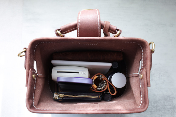 [Kisenha] 高品質真皮手工皮革皮夾、單肩包、全手工縫製、手提、單肩包、2 用包 第15張的照片