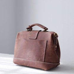 [Kisenha] 高品質真皮手工皮革皮夾、單肩包、全手工縫製、手提、單肩包、2 用包 第10張的照片