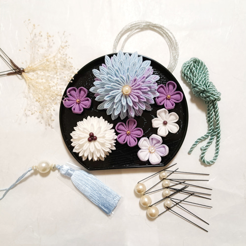 ☆豪華 19点セット☆ ◎つまみ細工 水引◎ 菊『大きなお花の髪