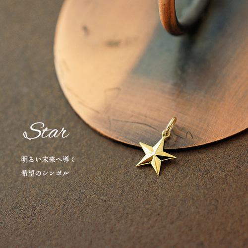 k18 ゴールド ネックレス ペンダントトップ 星 スターチャーム