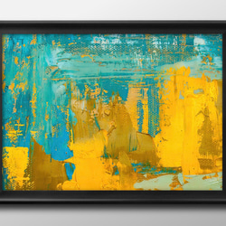 ブルー系アブストラクト / アートポスター 写真 インテリア 横長