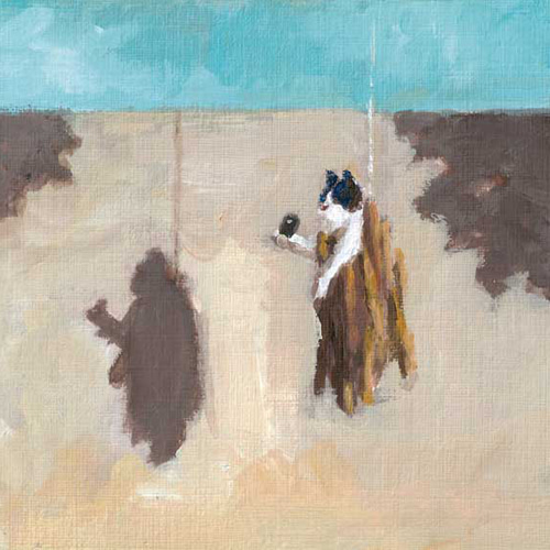 ミノムシ君に作ってもらった(アクリル絵の具による猫のイラスト