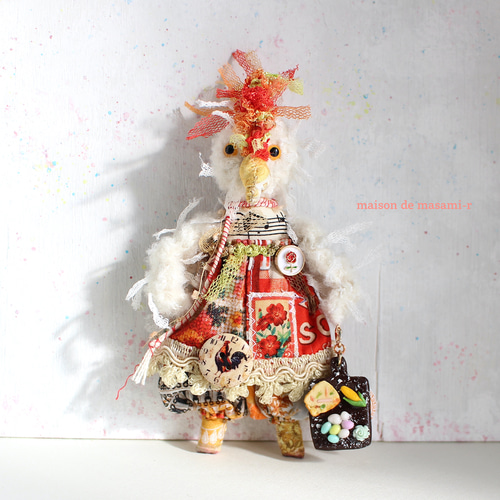 新しいブランド にわとり（白）のミニぬいぐるみ 15cm バックチャーム付き moda ぬいぐるみ
