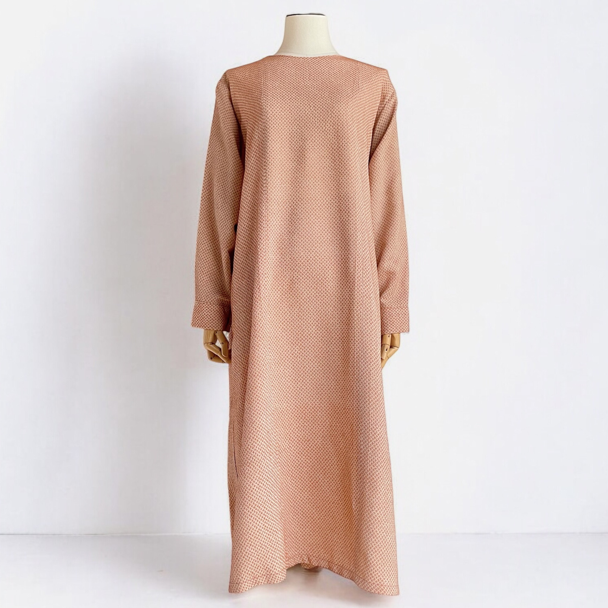 シンプル　ワンピース【送料込み】着物リメイク　オレンジ 10,074円