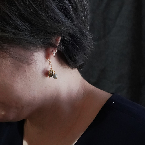 K18 ピアス トナカイ クリスマス 色石 K18 ピアス トナカイ クリスマス