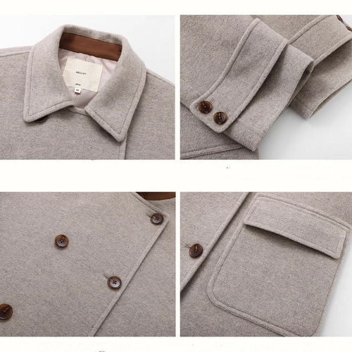 ダブルボタン ロングコート 3色展開 知的で大人雰囲気に ウールコート ロングコート ダブルボタンコート