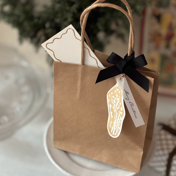 クリスマスラッピングセット〈手さげ紙袋〉 ⌇ ギフト2つ分の