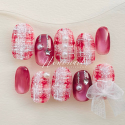 ガラスの桜ニュアンスネイルチップ ネイルチップ（つけ爪） hono.nail