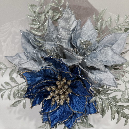 花　アートフラワーブーケ　　アートフラワー　ポインセチア　アイビー 花 アートフラワーブーケ アートフラワー ポインセチア アイビー 花