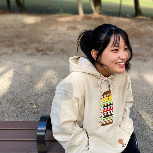 刺繍☆パーカー【プルオーバー】／へんなバーコード！？ 12oz パーカー