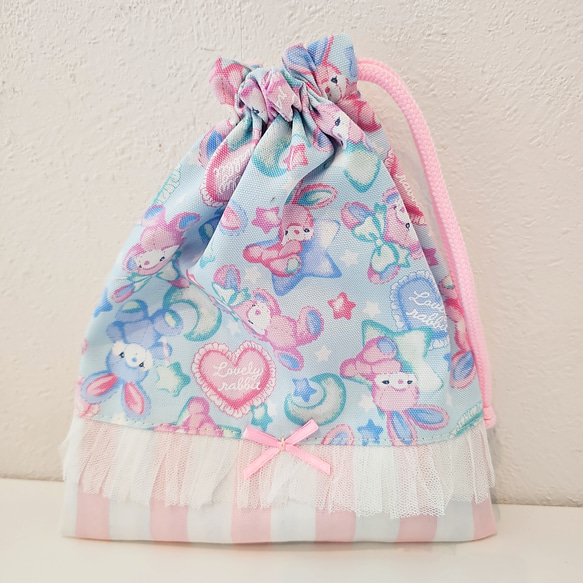 送料無料☆うさぎ柄 コップ入れ・巾着・コップ袋♡ハンドメイド 入園 