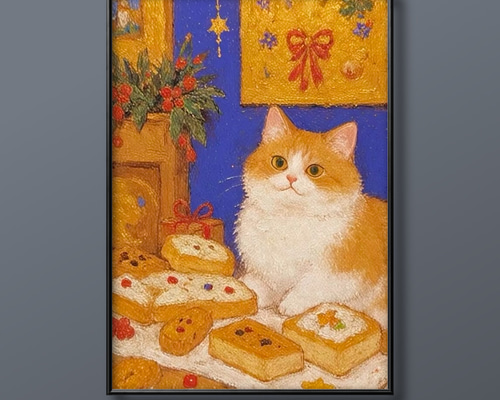 絵画 | イラストポスター 270 ☆ 【橘猫のパンパーティー】 絵画
