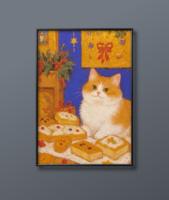 絵画 | イラストポスター 270 ☆ 【橘猫のパンパーティー】 絵画