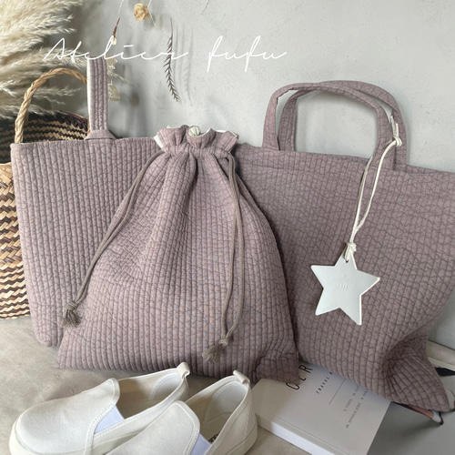 入園入学セットグレーチェックレッスンバッグ上履き袋体操着袋女子