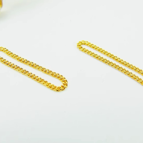 24KK24金チェーンリング24金ゴールド指輪 幅1.5mm 重ね付けOK