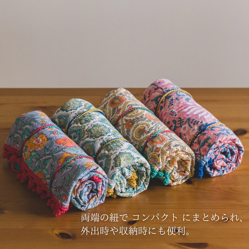 ベビーブランケット 出産祝い 手編みブランケット おくるみ インド綿