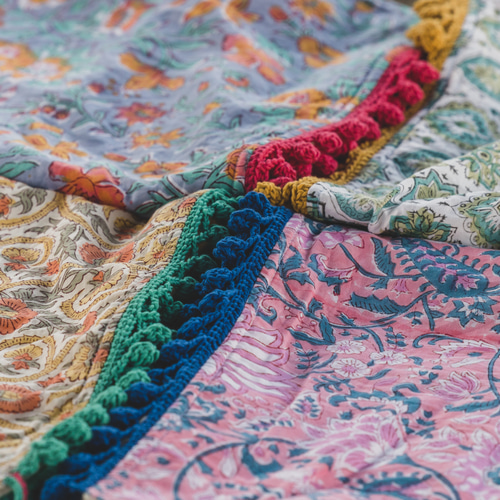 ベビーケット 【グリーン】 手編みブランケット ベビーブランケット