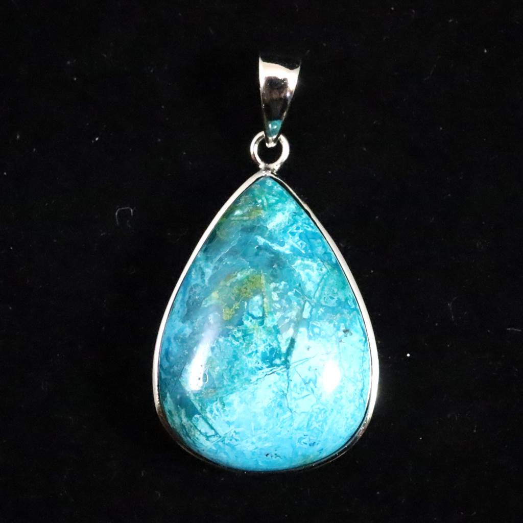 クリソコラ AAAグレード 26.5mm ティアドロップ型 ペンダント 8.08g #13475