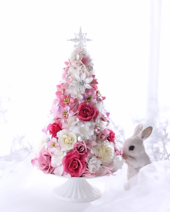 クリスマスツリー フラワーアレンジ ギフト 花 アーティフィシャル 