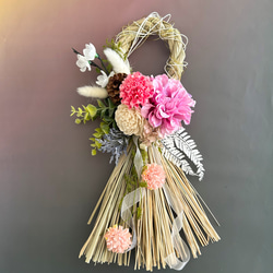 手作りキット＊早割りお正月飾り＊春を待つ可愛いピンクダリアとマムの