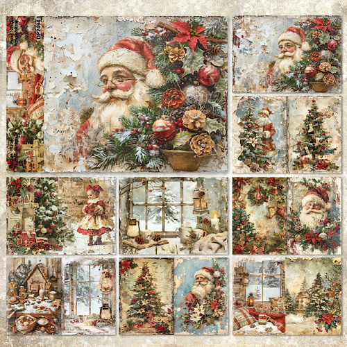 ホワイトクリスマスのジャンクジャーナル　雑記帳　Xmas コラージュ　レース ホワイトクリスマスのジャンクジャーナル 雑記帳 Xmas