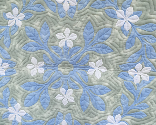 オーダーメイド】ハワイアンキルト タペストリー マイレ&プルメリア