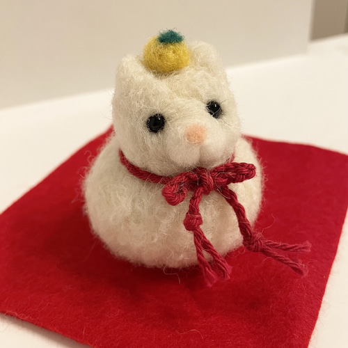 羊毛フェルト 白猫 モモンガー様確認用