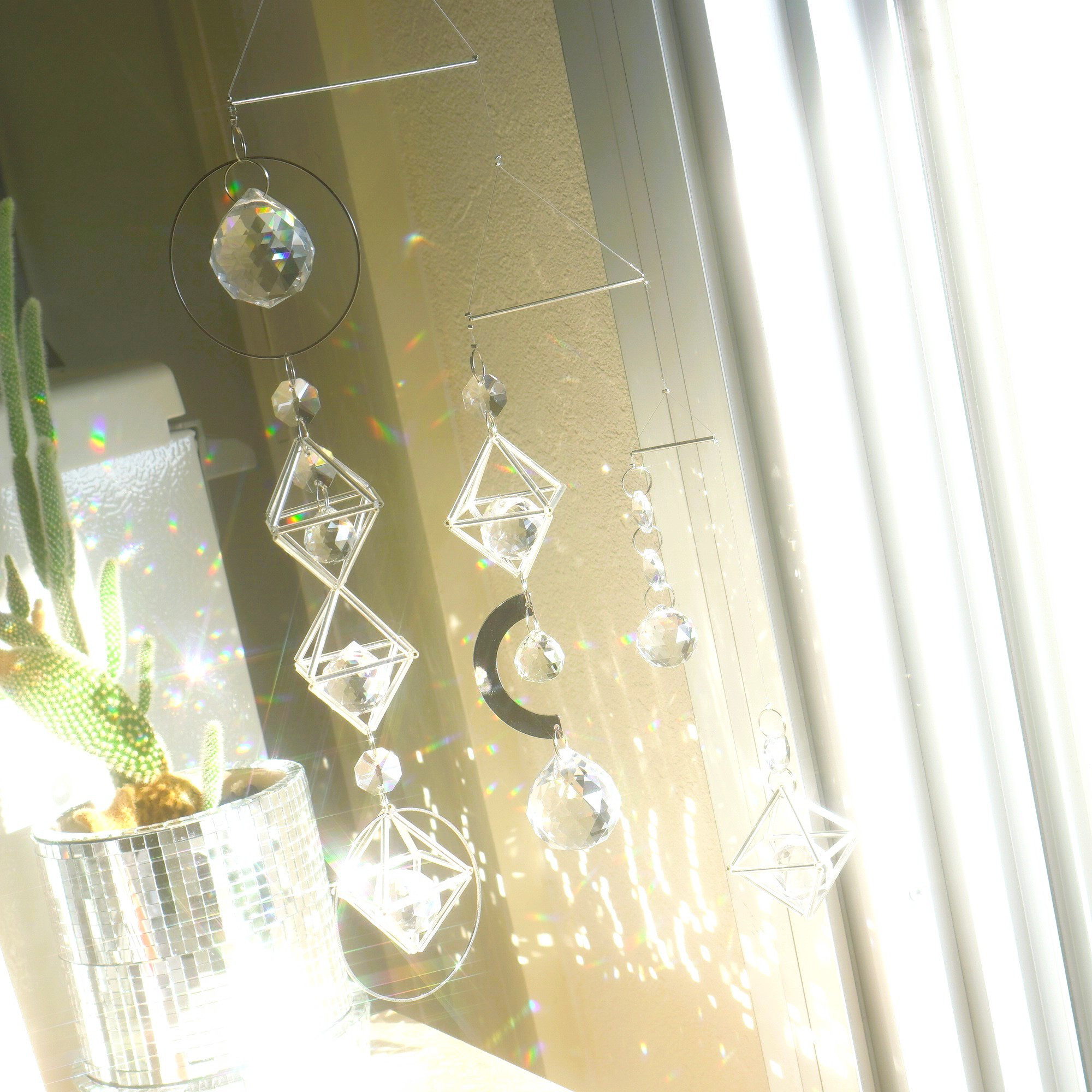 リブラ M - Crystal Moonlight / サンキャッチャー / モビール / ヒンメリ【受注生産】