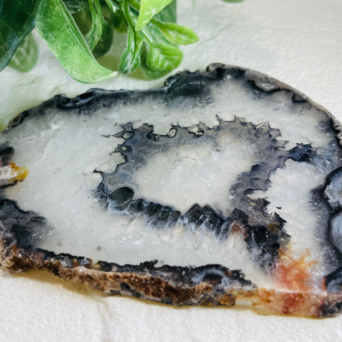 グラフィカル アゲート スライス プレート 瑪瑙 コースター ジオード