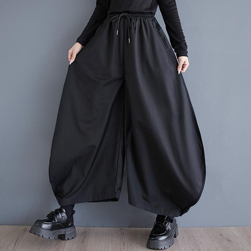 大きいサイズ パンツ モード系 ブラック レディース 秋冬 春