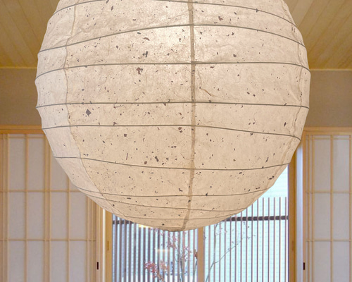 岐阜チリ入り和紙径45㎝丸灯具付提灯灯具付照明ペンダント