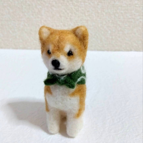 羊毛フェルト 唐草風呂敷 柴犬さん 羊毛フェルト Lana** 通販 18573813