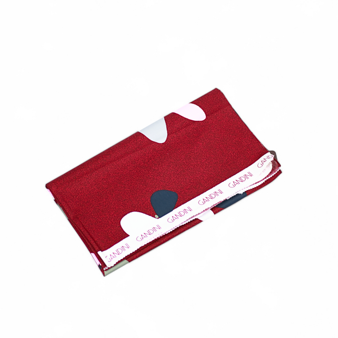 【着分販売】チョウチョ柄　小豆色　～コットン100％～