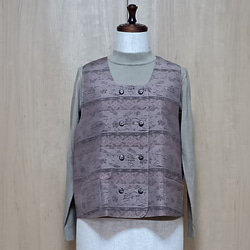着物リメイク☆本場大島紬☆フード付きジレ オンライン ショッピングFashion - 着物リメイク☆本場大島紬