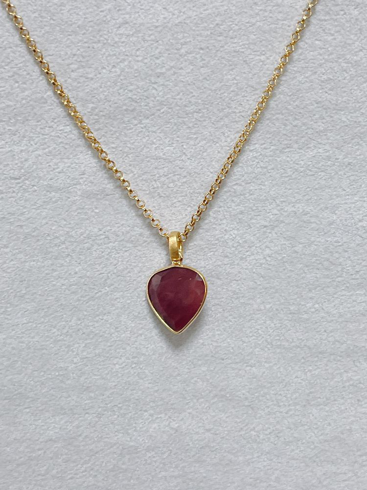 アンデシンK18ゴールドヴェルメイユ　シルバー925K18コーティングネックレス