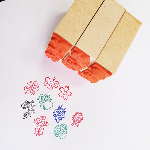 お花のはんこ スタンプシリーズ(ゴム印)鉢花 菊 桜 サクラ ひまわり