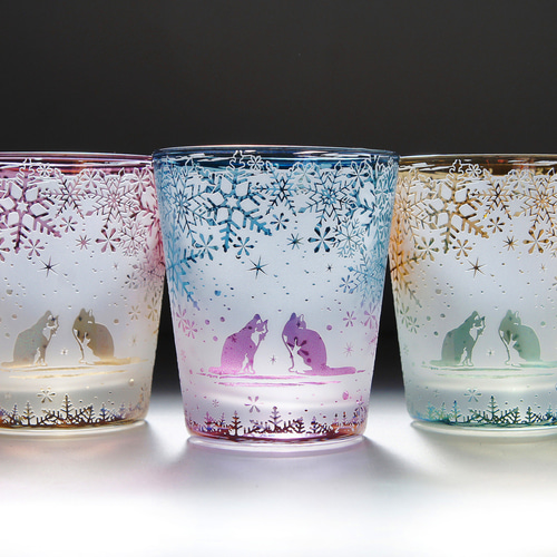 雪華猫淡彩シャボン【2色Ver】 グラス ART空（アートクー） 通販