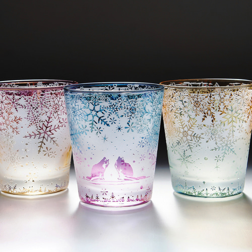 雪華猫淡彩シャボン【2色Ver】 グラス ART空（アートクー） 通販