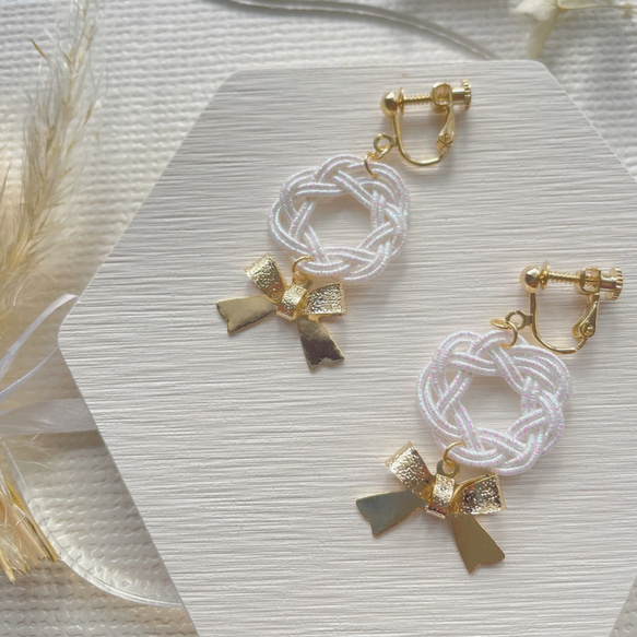 [ゆあ]水引ピアス/イヤリング　相生結び水引アクセサリー ゆあ]水引ピアス/イヤリング 相生結び水引アクセサリー