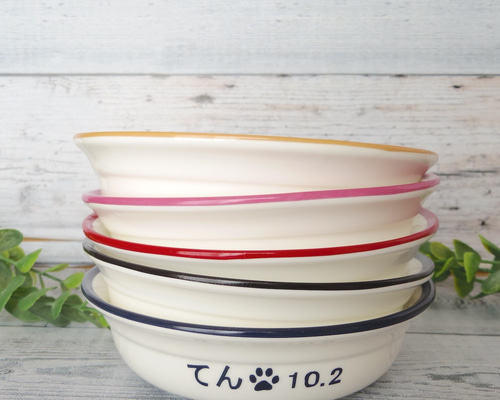 新作 ペットフードボウル 小型犬・猫用 選べる5色（名入れ無料）磁器